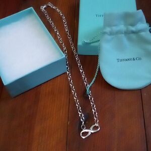 Tiffany Infinity 18" Necklace EUC with Box And Pouch 1" Infinity
